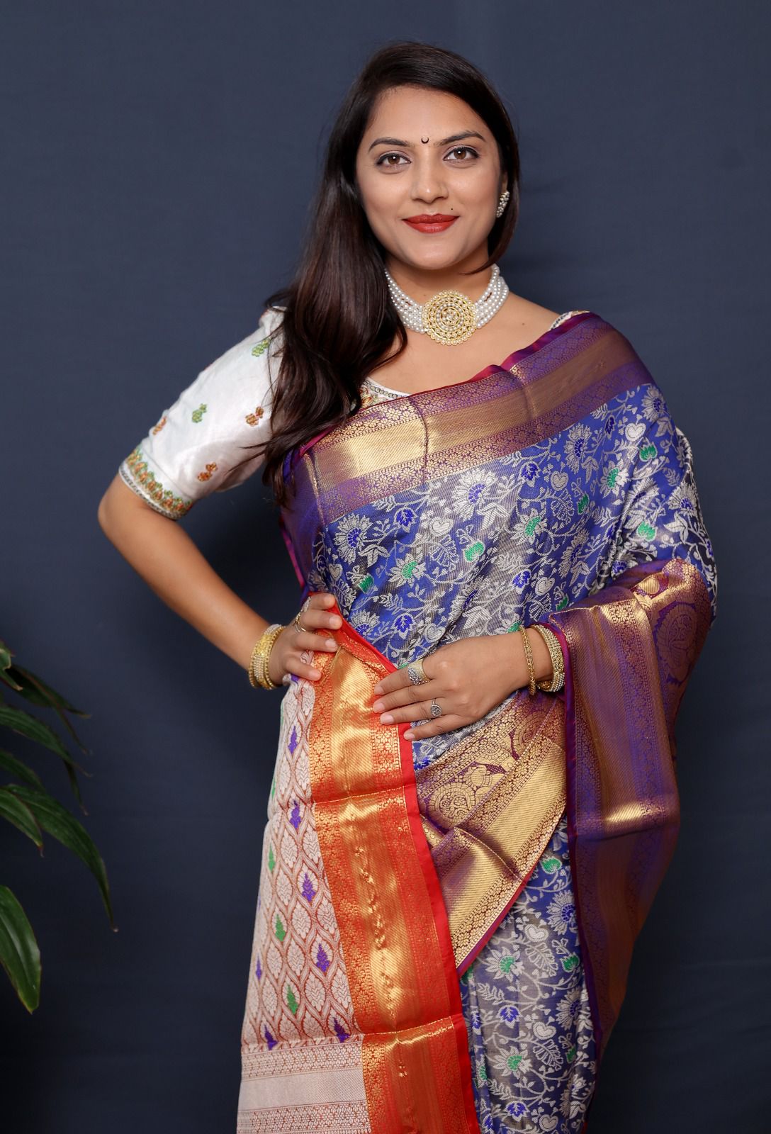 Tissue Meenakari Silk Kanchipuram Saree Catalog